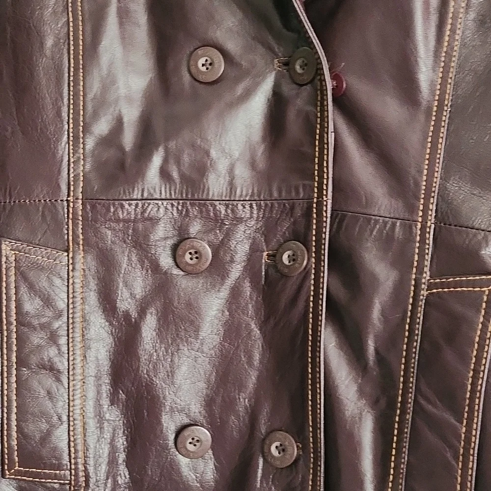 Genuine Leather Lined Coat - Picture 5 of 17